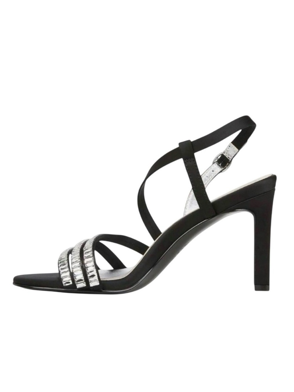 Naturalizer Kimberly 2 Rhinestone Strappy Heels | NWT | Black & Silver - Picture 4 of 9